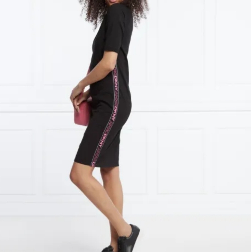 DKNY Sports Dress Black  with Pink Side Detail